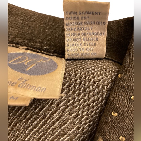 DG2 Diane Gilman - Size M ~ Grey Embellished Jean Jacket - Picture 5 of 8